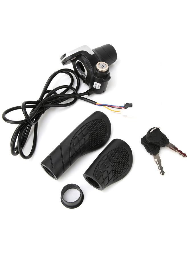 36V Electric Bike Bicycle Ebike Handlebar Twist Grip Throttle with LCD Display and Key Lock