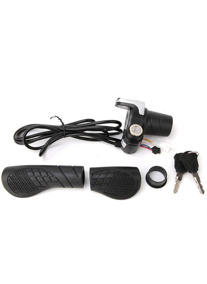 36V Electric Bike Bicycle Ebike Handlebar Twist Grip Throttle with LCD Display and Key Lock