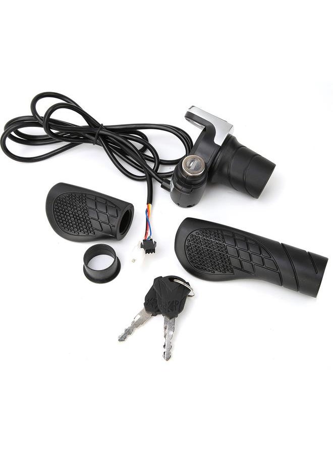 36V Electric Bike Bicycle Ebike Handlebar Twist Grip Throttle with LCD Display and Key Lock