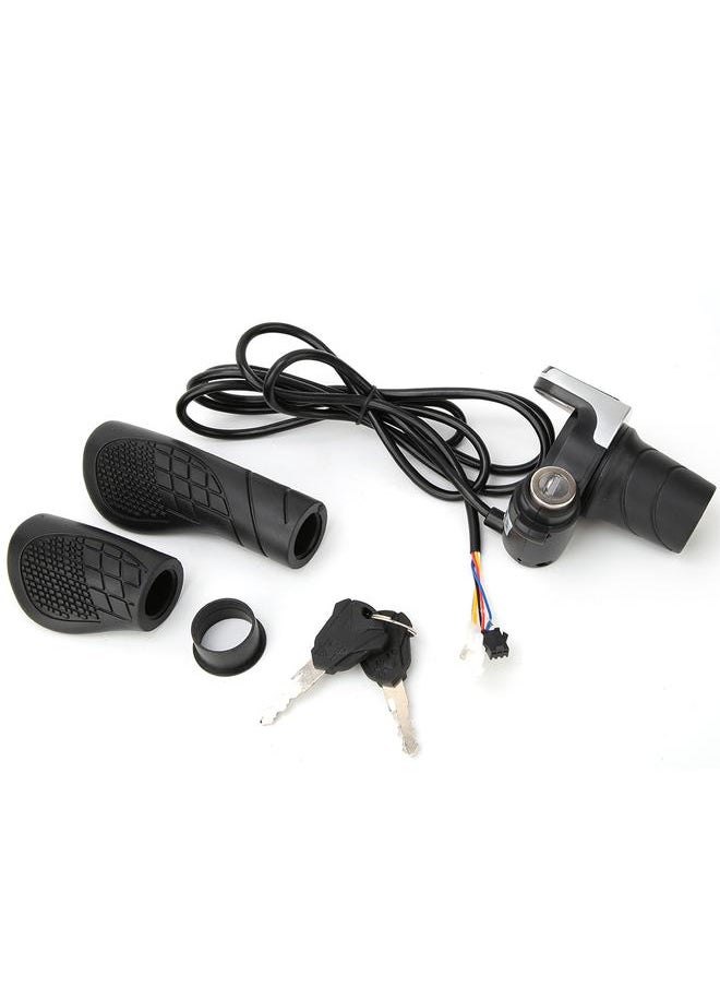 36V Electric Bike Bicycle Ebike Handlebar Twist Grip Throttle with LCD Display and Key Lock