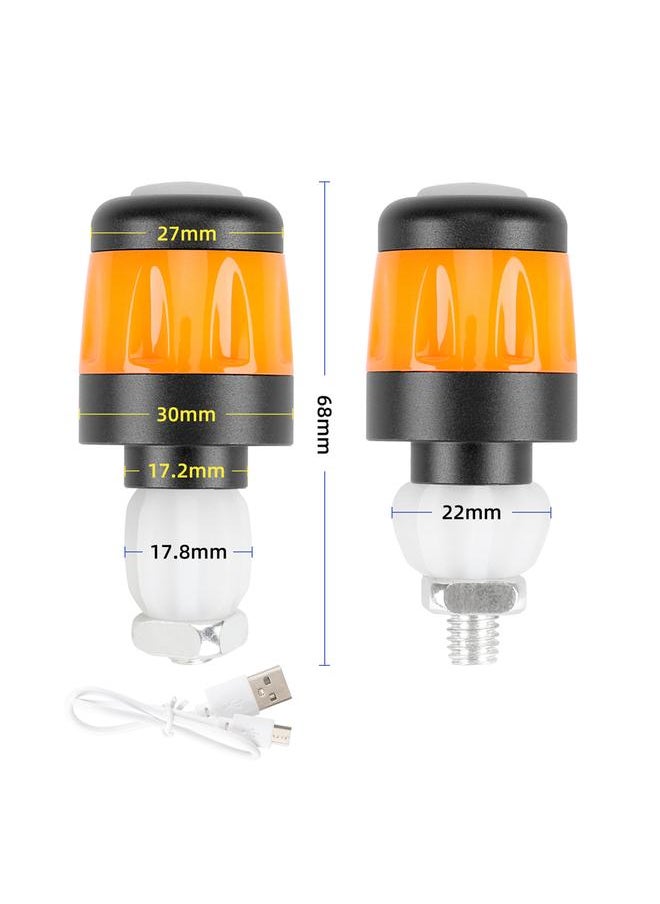 2pcs Electric Scooter Handlebar Lights LED Warning Light Handlebar Plug Waterproof & Dustproof