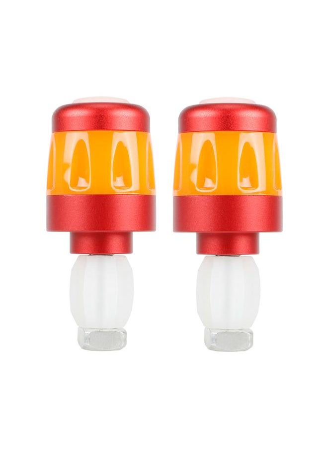 2pcs Electric Scooter Handlebar Lights LED Warning Light Handlebar Plug Waterproof & Dustproof