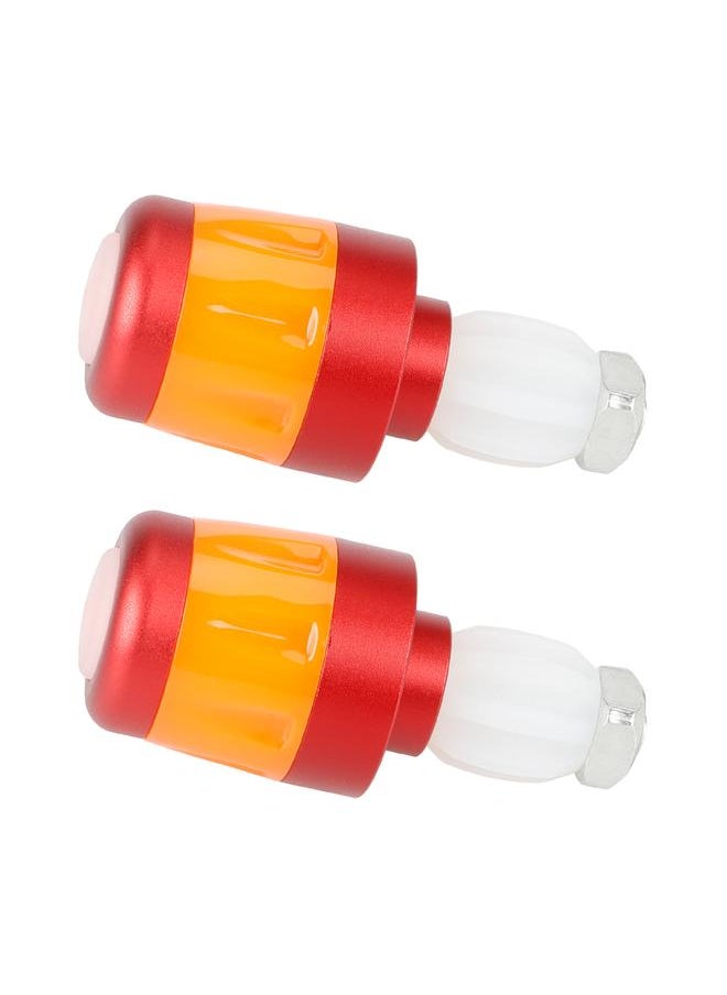 2pcs Electric Scooter Handlebar Lights LED Warning Light Handlebar Plug Waterproof & Dustproof