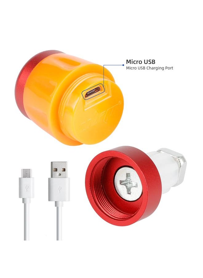 2pcs Electric Scooter Handlebar Lights LED Warning Light Handlebar Plug Waterproof & Dustproof