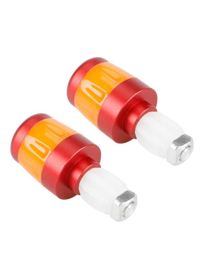 2pcs Electric Scooter Handlebar Lights LED Warning Light Handlebar Plug Waterproof & Dustproof