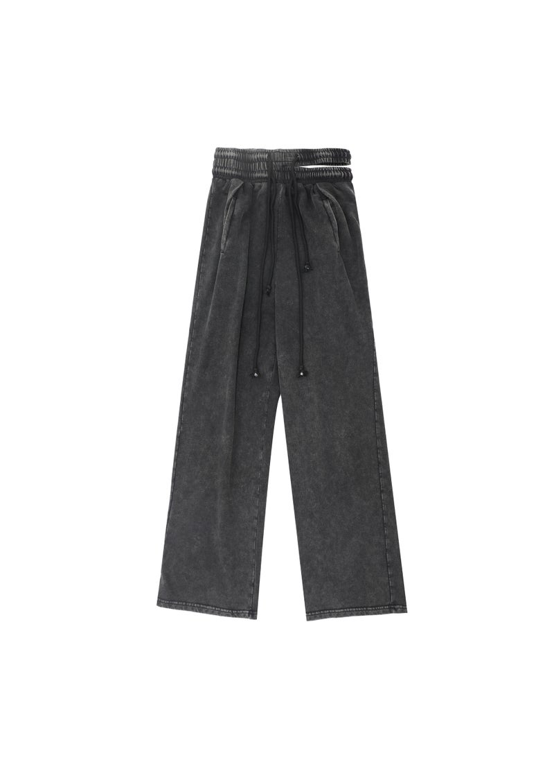 Womens Low Rise Straight Sweatpants zy2291-dark gray