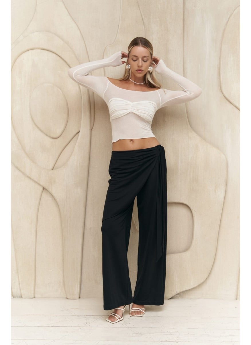 Collection Ember Laced Black Double Breasted Trousers