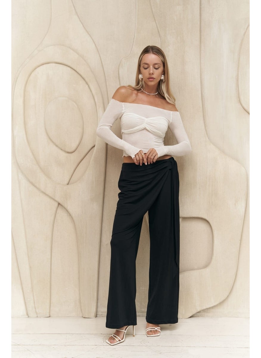 Collection Ember Laced Black Double Breasted Trousers