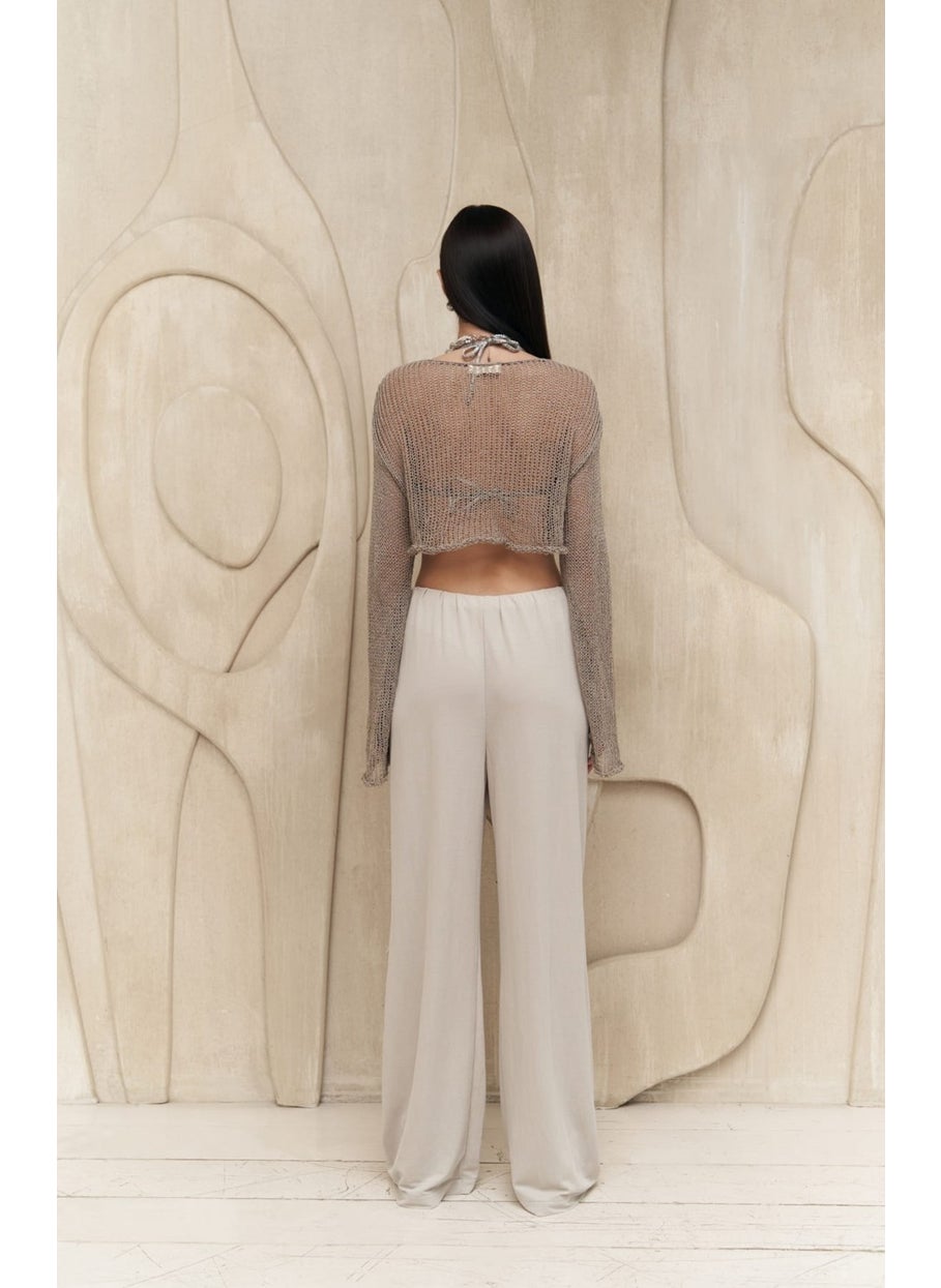 Collection Ember Laced Stone Double Breasted Trousers