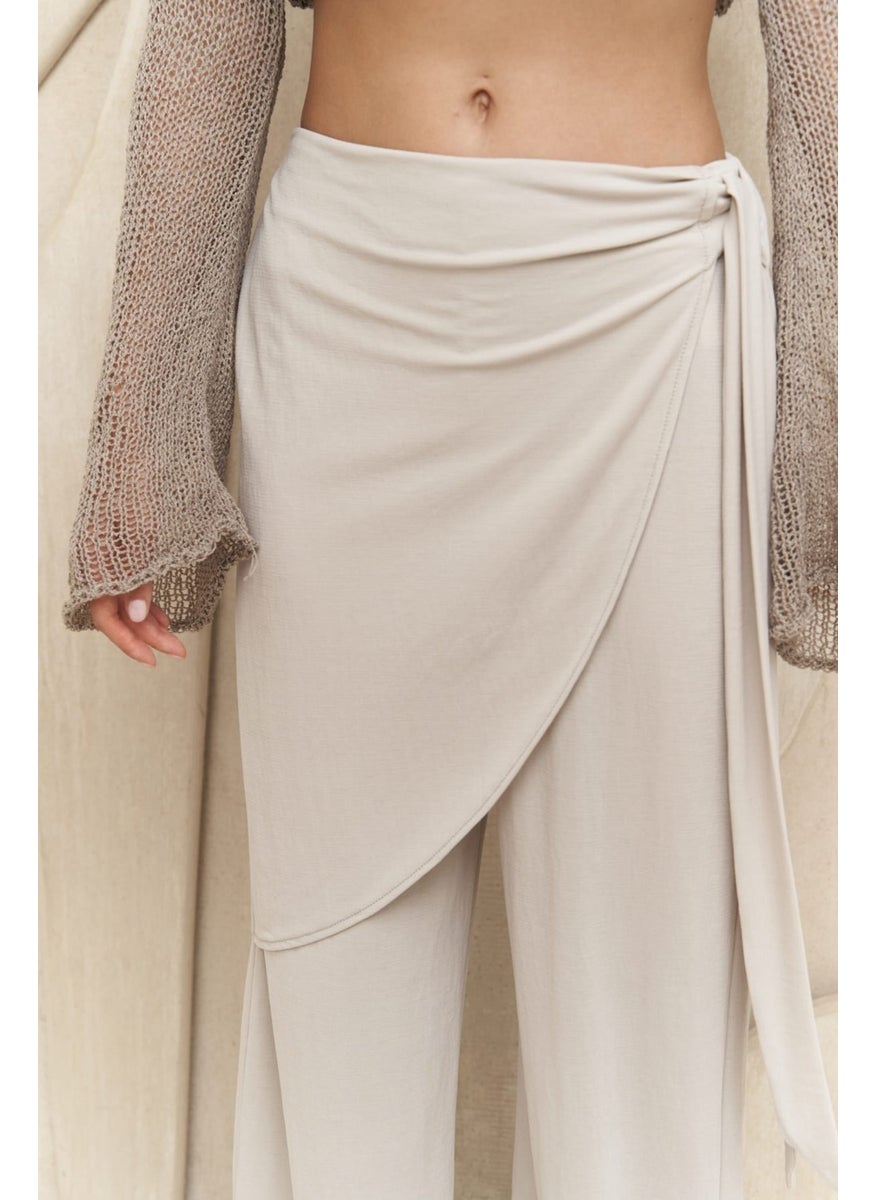 Collection Ember Laced Stone Double Breasted Trousers