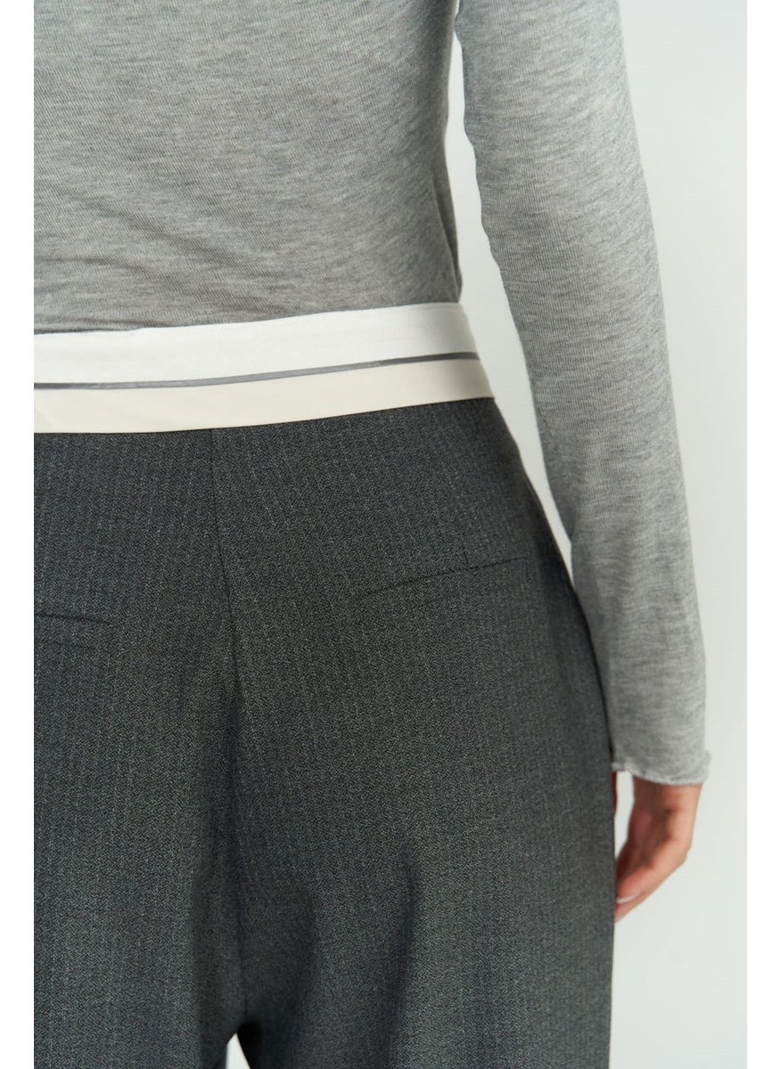 Collection Zelmira Reverse Belt Smoked Trousers