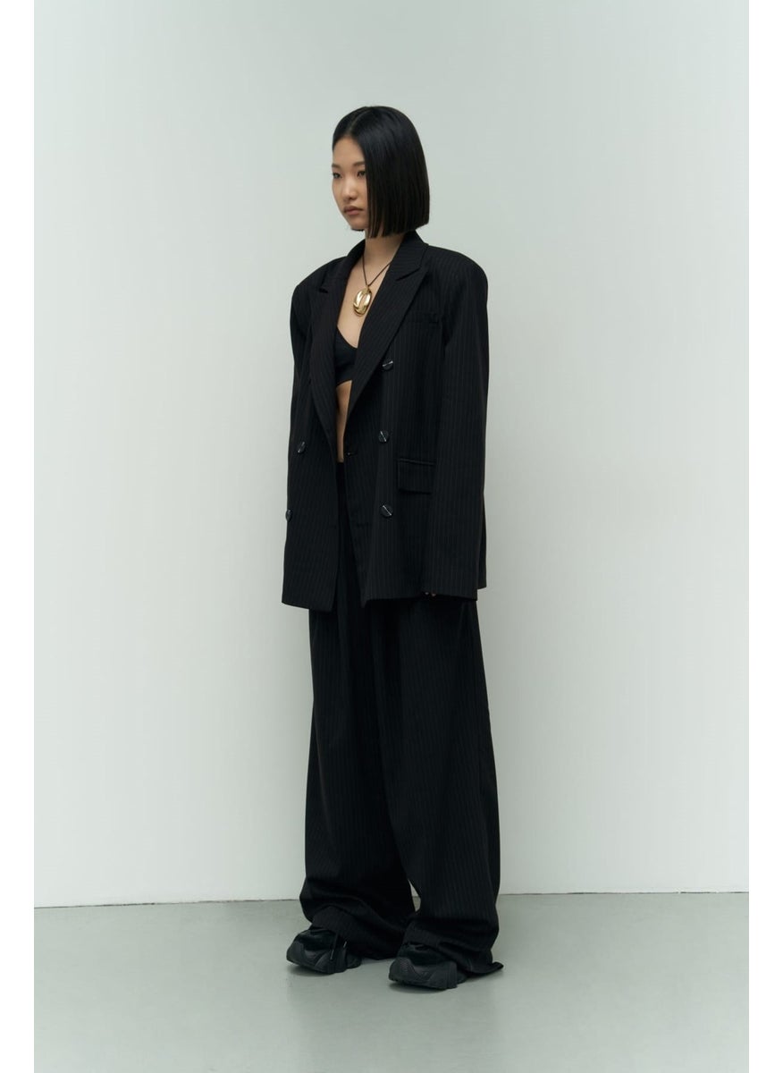 Collection Bianda Striped Black Trousers