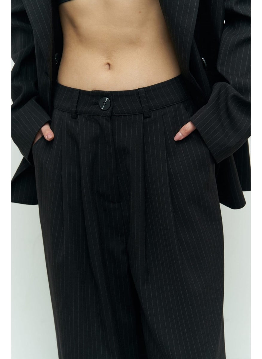 Collection Bianda Striped Black Trousers