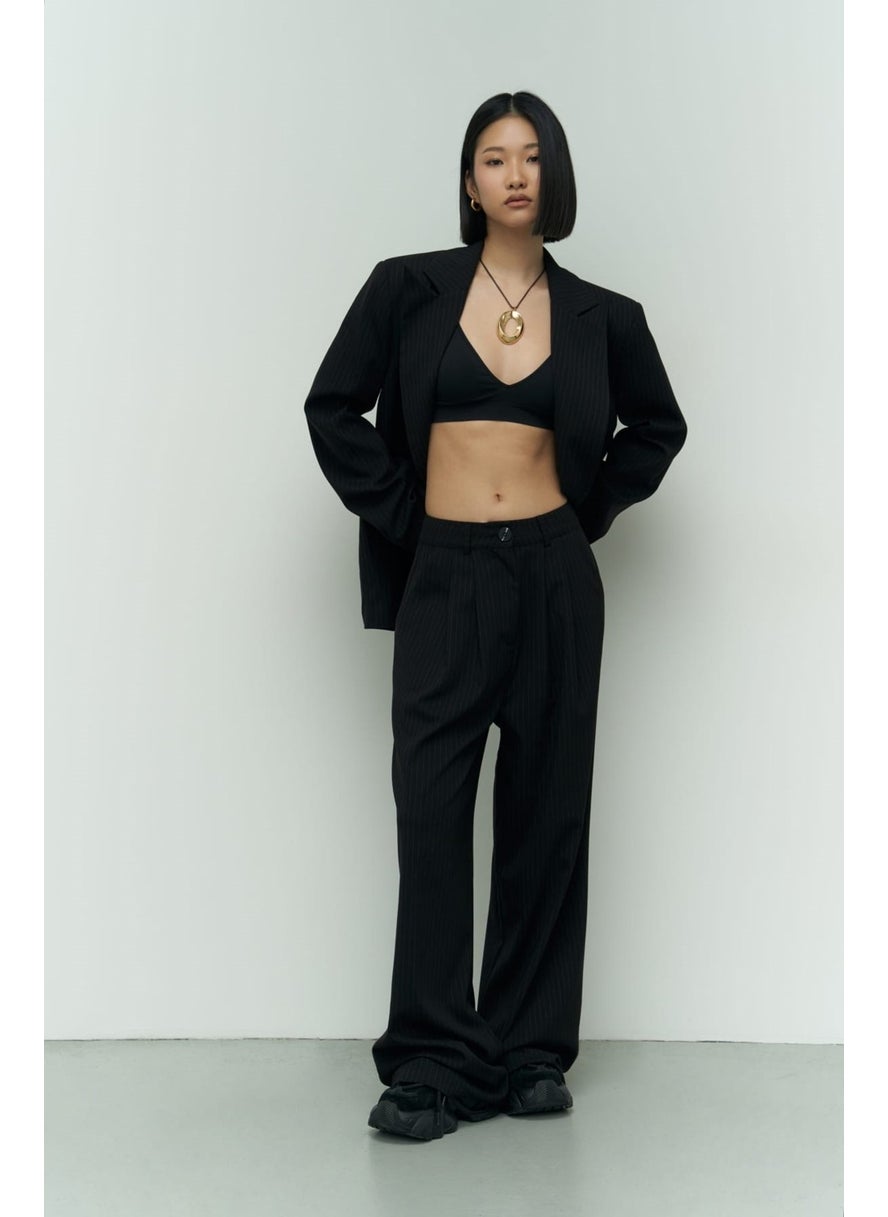 Collection Bianda Striped Black Trousers