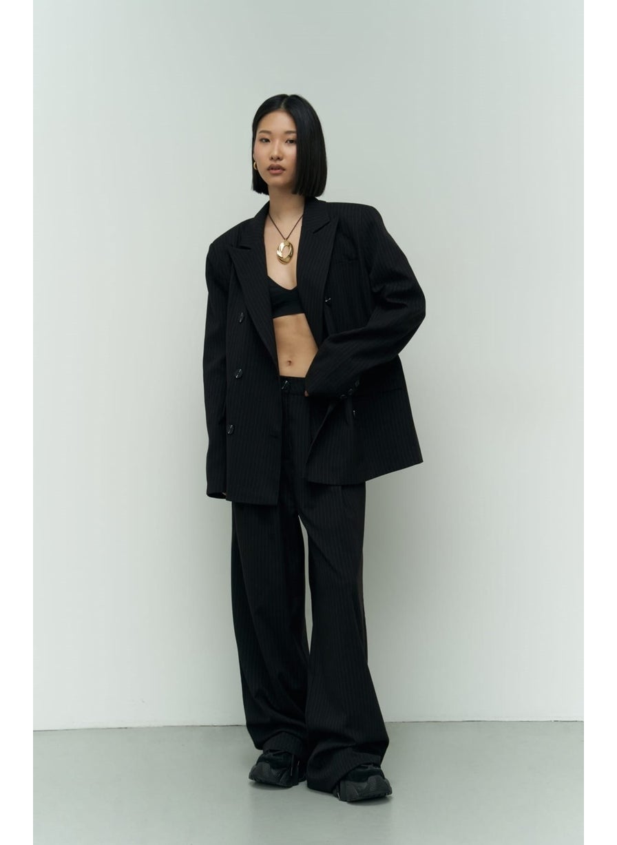 Collection Bianda Striped Black Trousers
