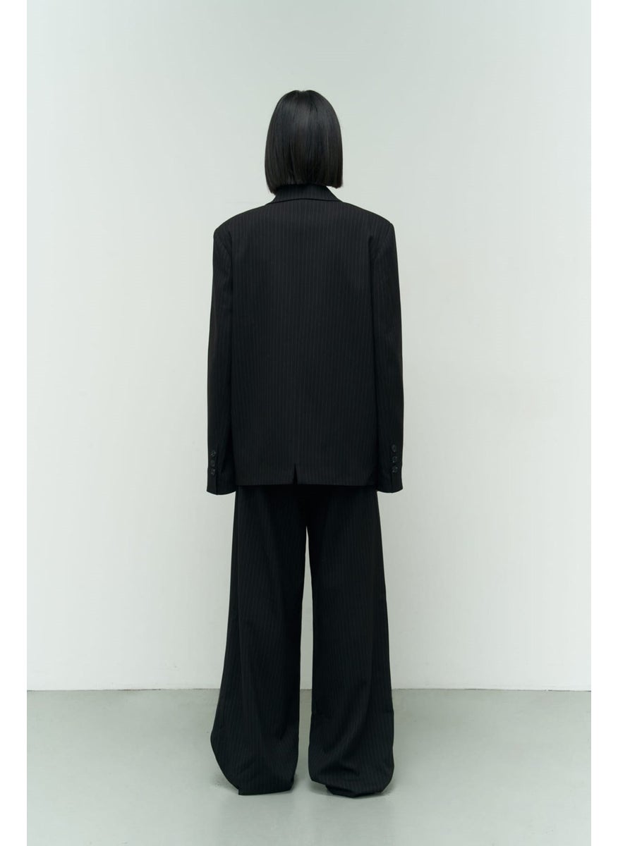 Collection Bianda Striped Black Trousers