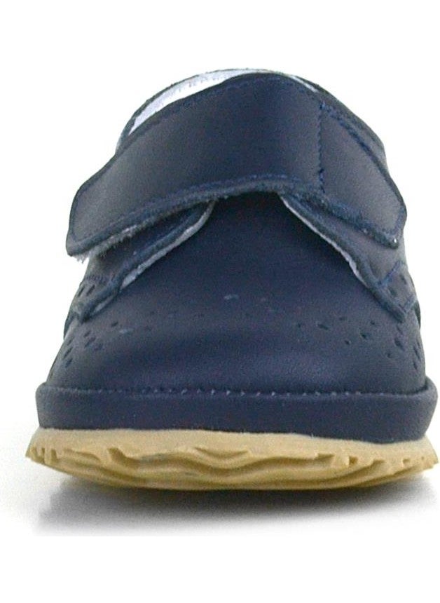 Genuine Leather Navy Blue Velcro Baby Booties Shoes