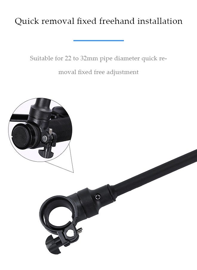2 Pieces of Handlebar Bike Mirror, wide angle convex mirrors, riding side mirrors, 360 ° rotatable, suitable for most bicycles and electric scooters, 37.5 * 9cm, black
