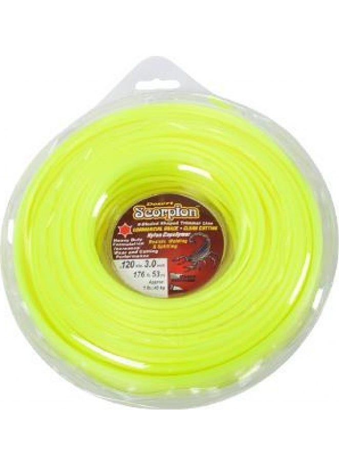 Fishing Line 3.3mm 40 Meters Yellow 6 Corners