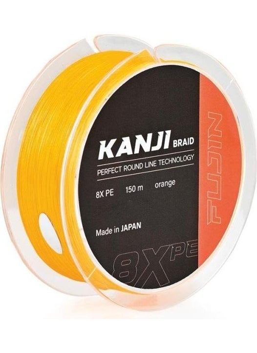 Kanji 8x 150MT 0.128MM Orange Rope Fishing Line