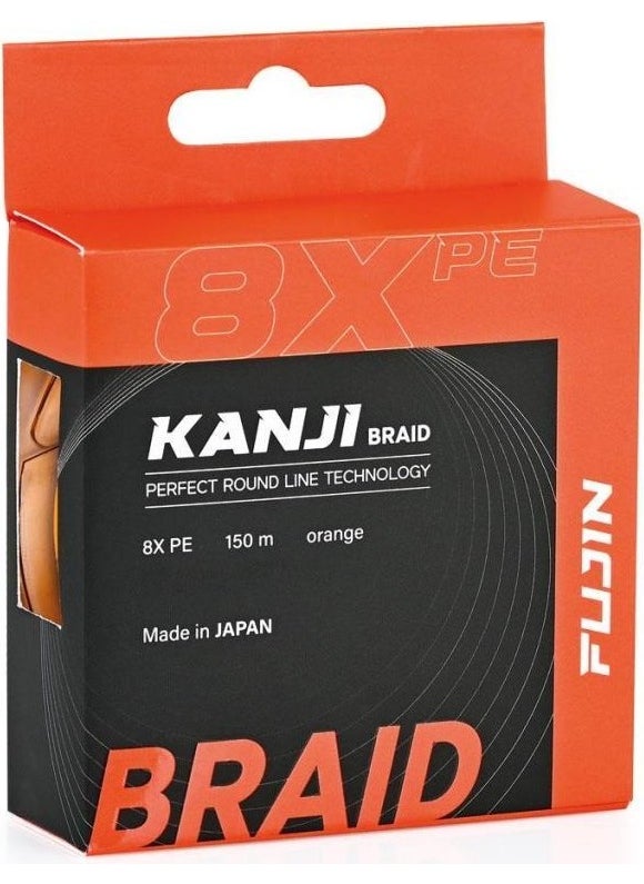 Kanji 8x 150MT 0.128MM Orange Rope Fishing Line