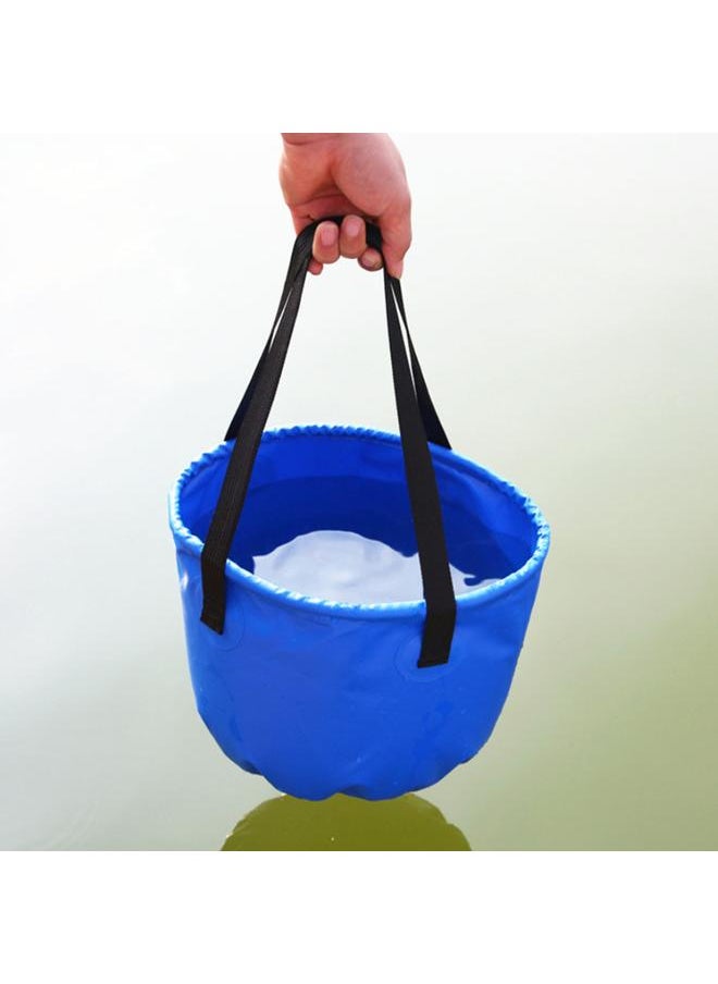 8L Outdoor Travel Folding Collapsible Water Bucket Basin Camping Hiking Bag (Blue)