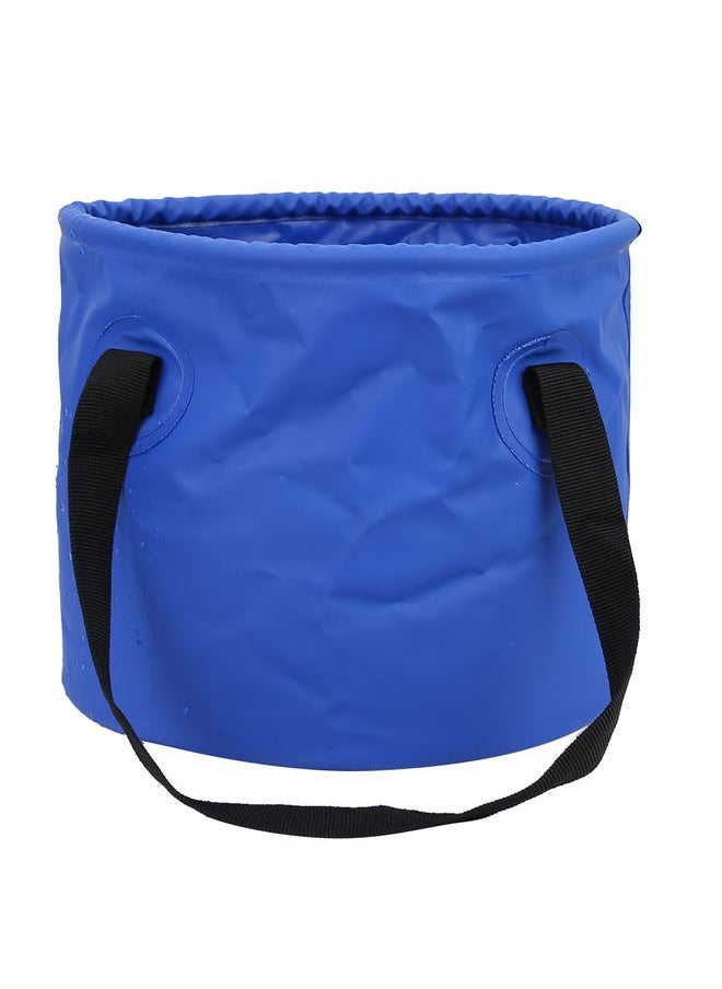 8L Outdoor Travel Folding Collapsible Water Bucket Basin Camping Hiking Bag (Blue)