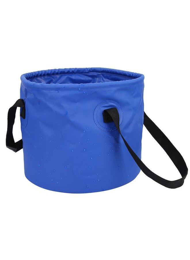 8L Outdoor Travel Folding Collapsible Water Bucket Basin Camping Hiking Bag (Blue)