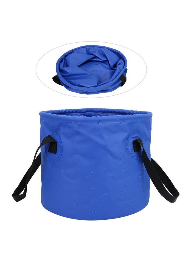 8L Outdoor Travel Folding Collapsible Water Bucket Basin Camping Hiking Bag (Blue)