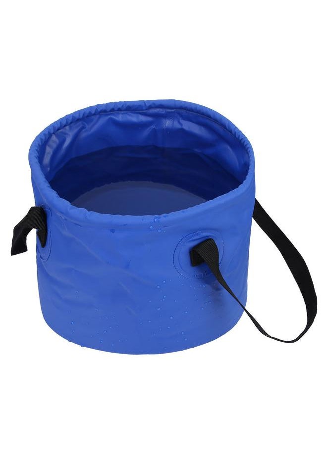8L Outdoor Travel Folding Collapsible Water Bucket Basin Camping Hiking Bag (Blue)