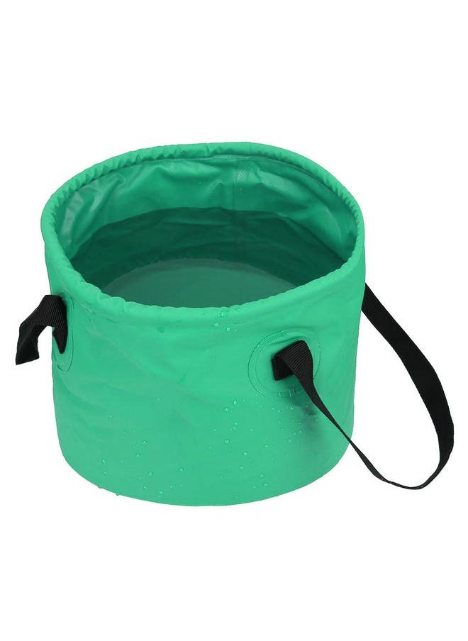8L Outdoor Travel Folding Collapsible Water Bucket Basin Camping Hiking Bag (Green)
