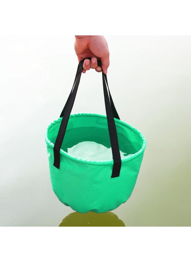 8L Outdoor Travel Folding Collapsible Water Bucket Basin Camping Hiking Bag (Green)