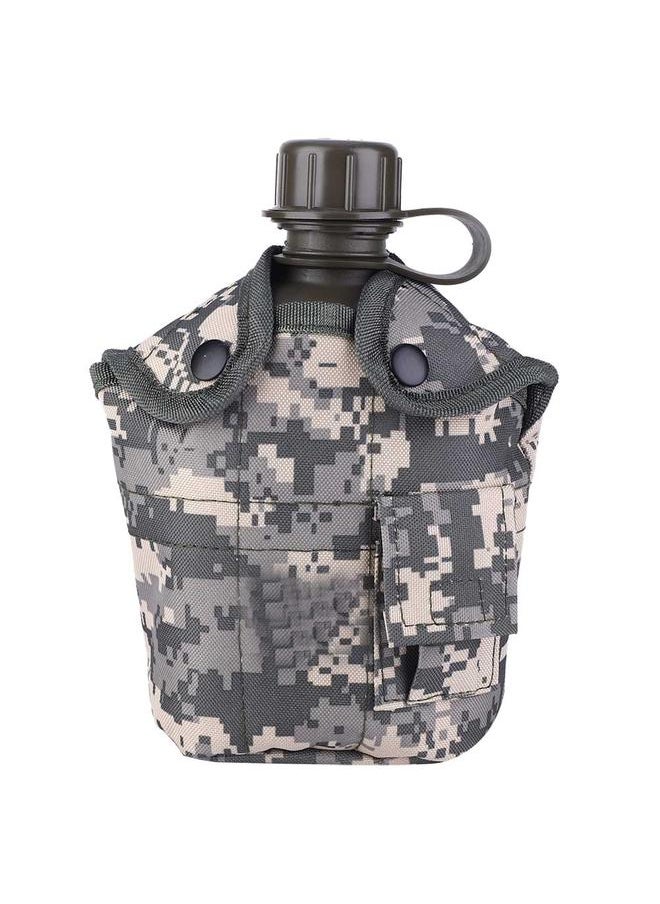 Portable Outdoor Camping Hunting Water Bottle With Carrying Bag Lunch Box (ACU Camouflage)