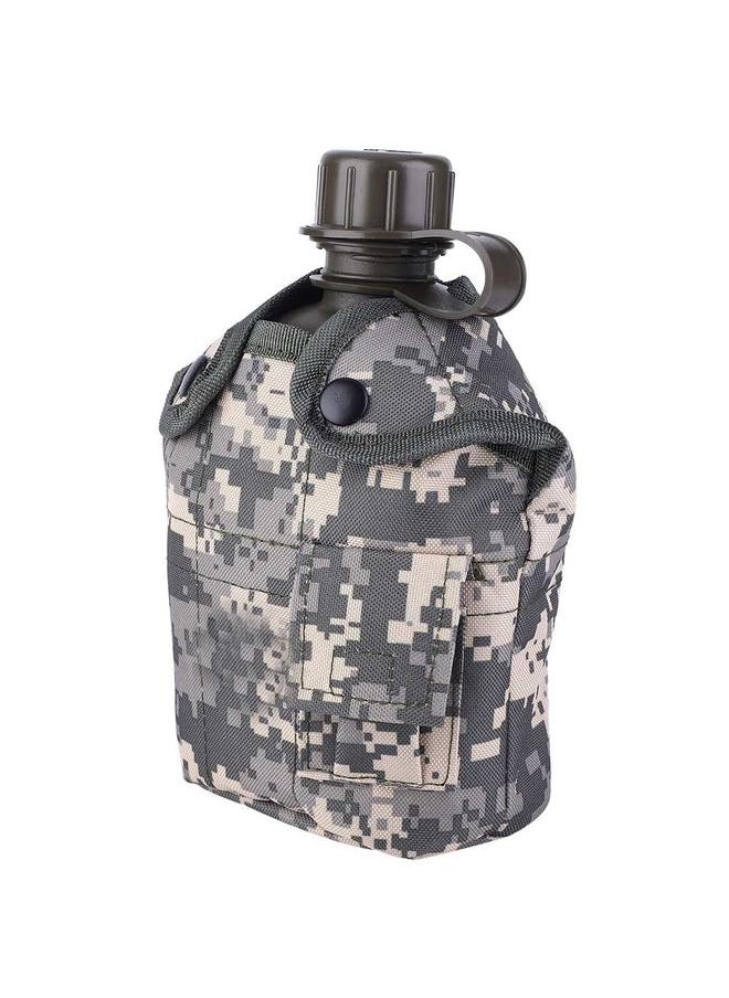 Portable Outdoor Camping Hunting Water Bottle With Carrying Bag Lunch Box (ACU Camouflage)
