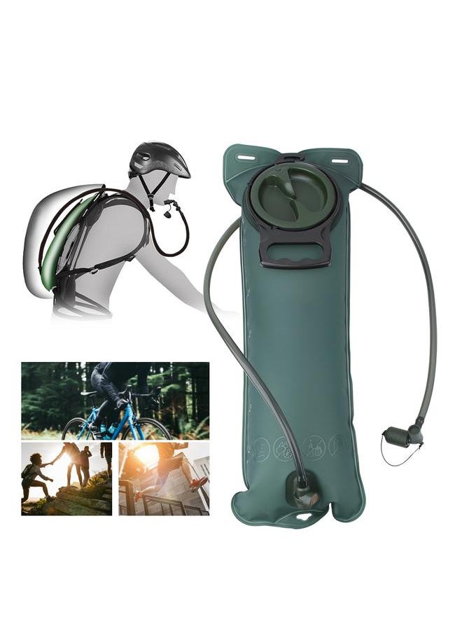 Food Grade TPU Navy Green Large Opening Water Storage Bladder Bag for Outdoor Cycling(2.5L)