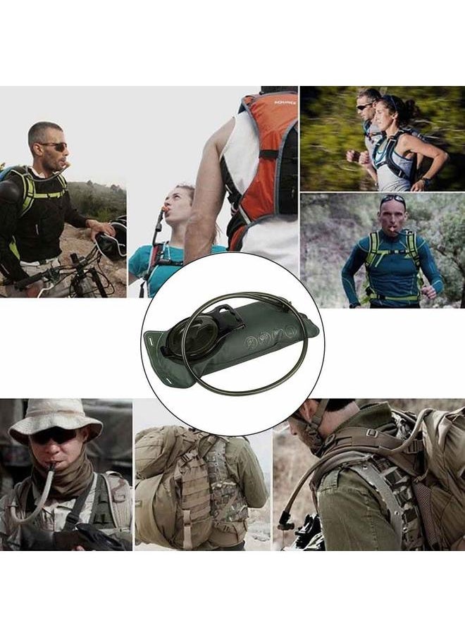 2L Portable TPU Water Bladder Hydration Bag For Camping Hiking Climbing(army green)