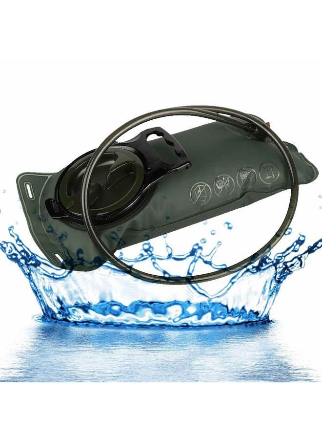 2L Portable TPU Water Bladder Hydration Bag For Camping Hiking Climbing(army green)