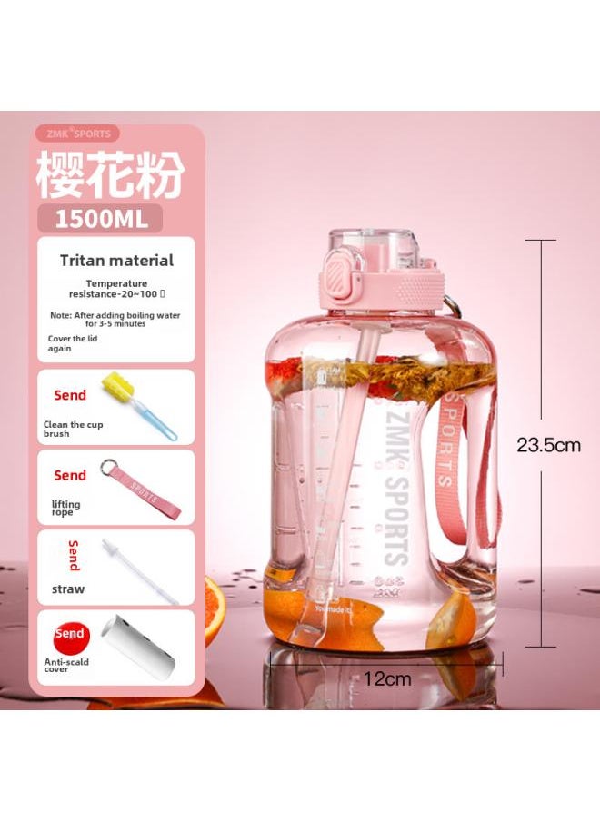 Tritan Ton Ton Bucket Large Capacity Water Cup Men's Fitness Sports Kettle High Temperature Resistant Denton Bucket Big Belly Cup Customization