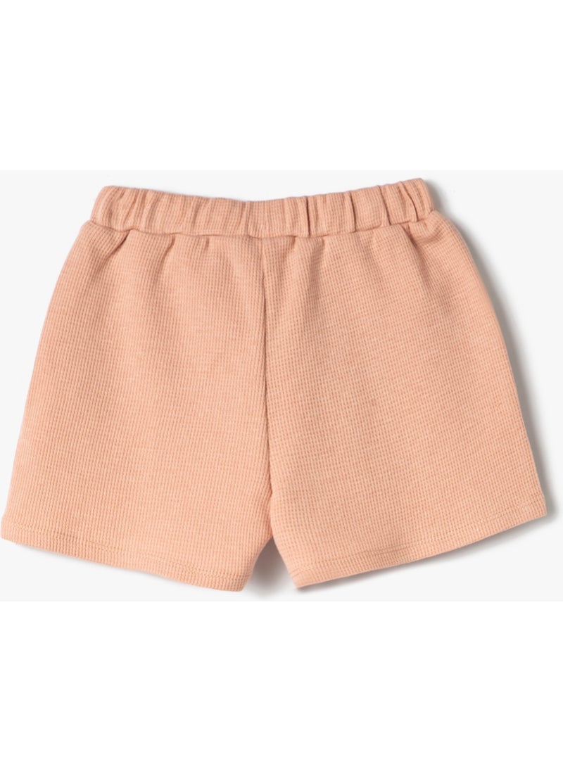 Basic Shorts Textured Cotton with Elastic Waist