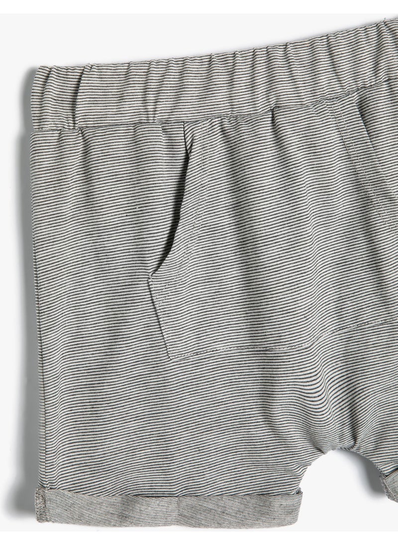 Baby Kangaroo Pocket Shorts with Elastic Waist