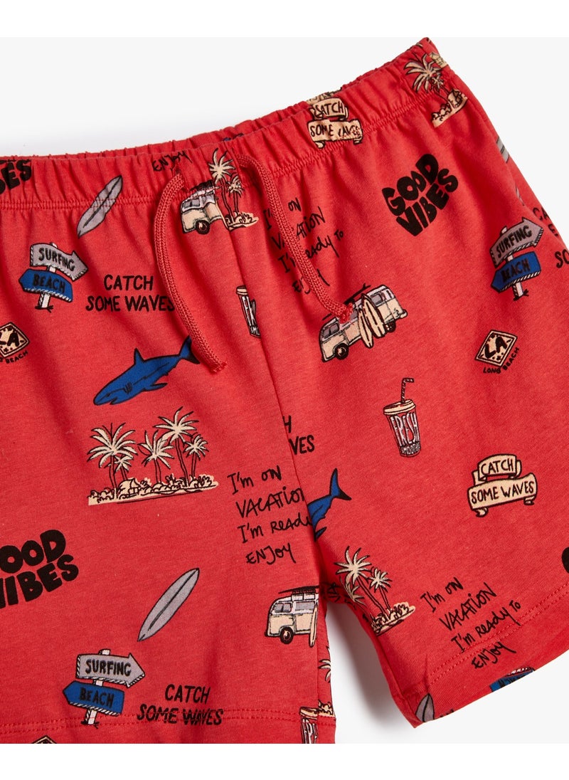 Shorts Summer Themed Printed Cotton