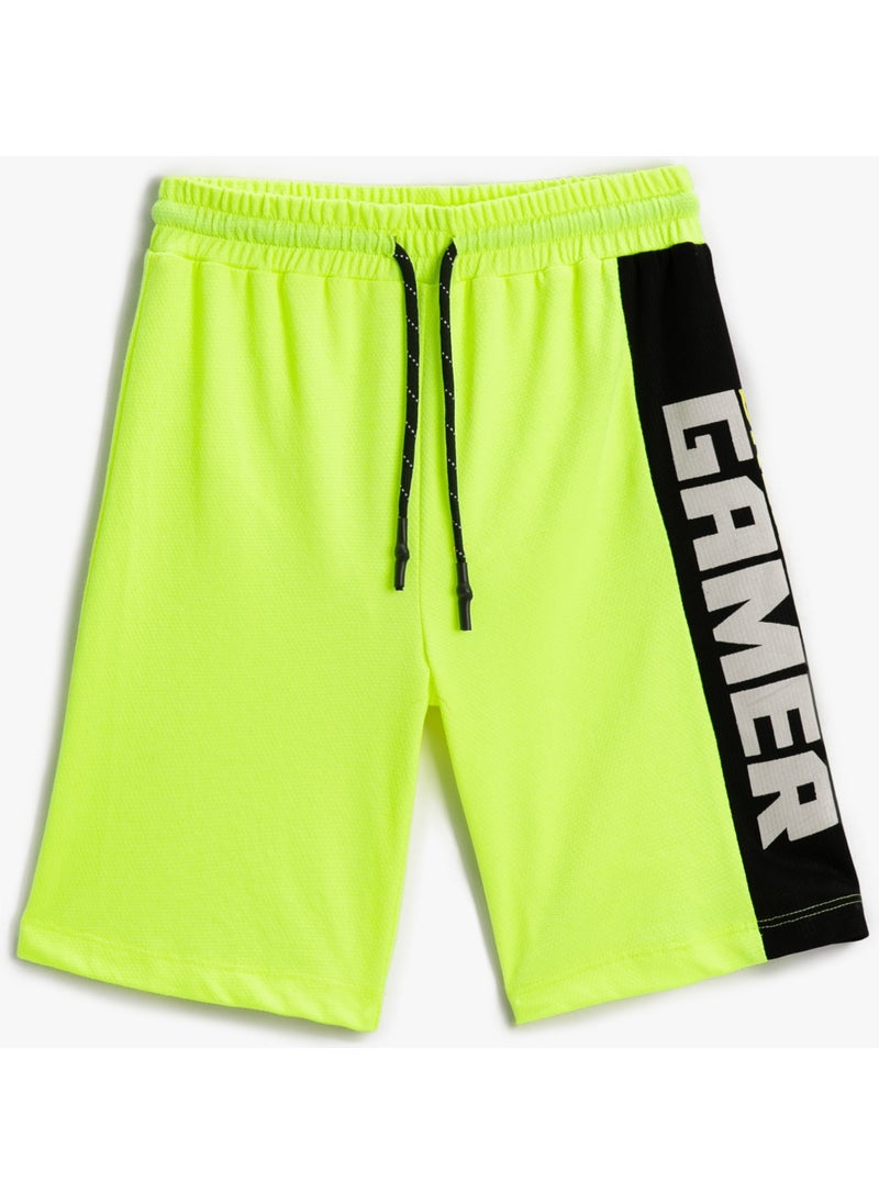 Bermuda Shorts Printed with Elastic Waist Tie
