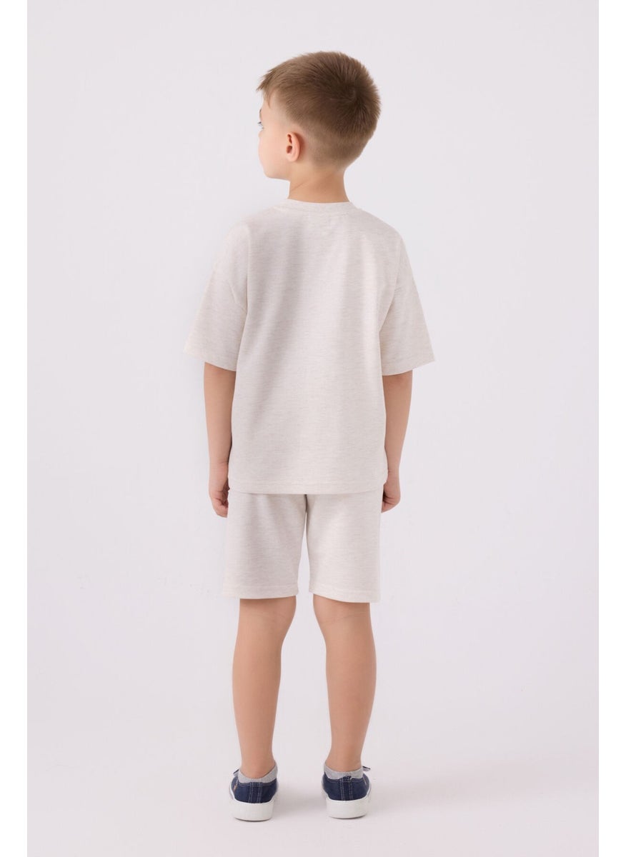 Boy's Bermuda Suit Cream Melange