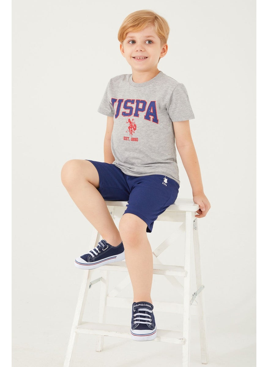 Vivid Natural Silk Gray Melange Boy's Bermuda Set