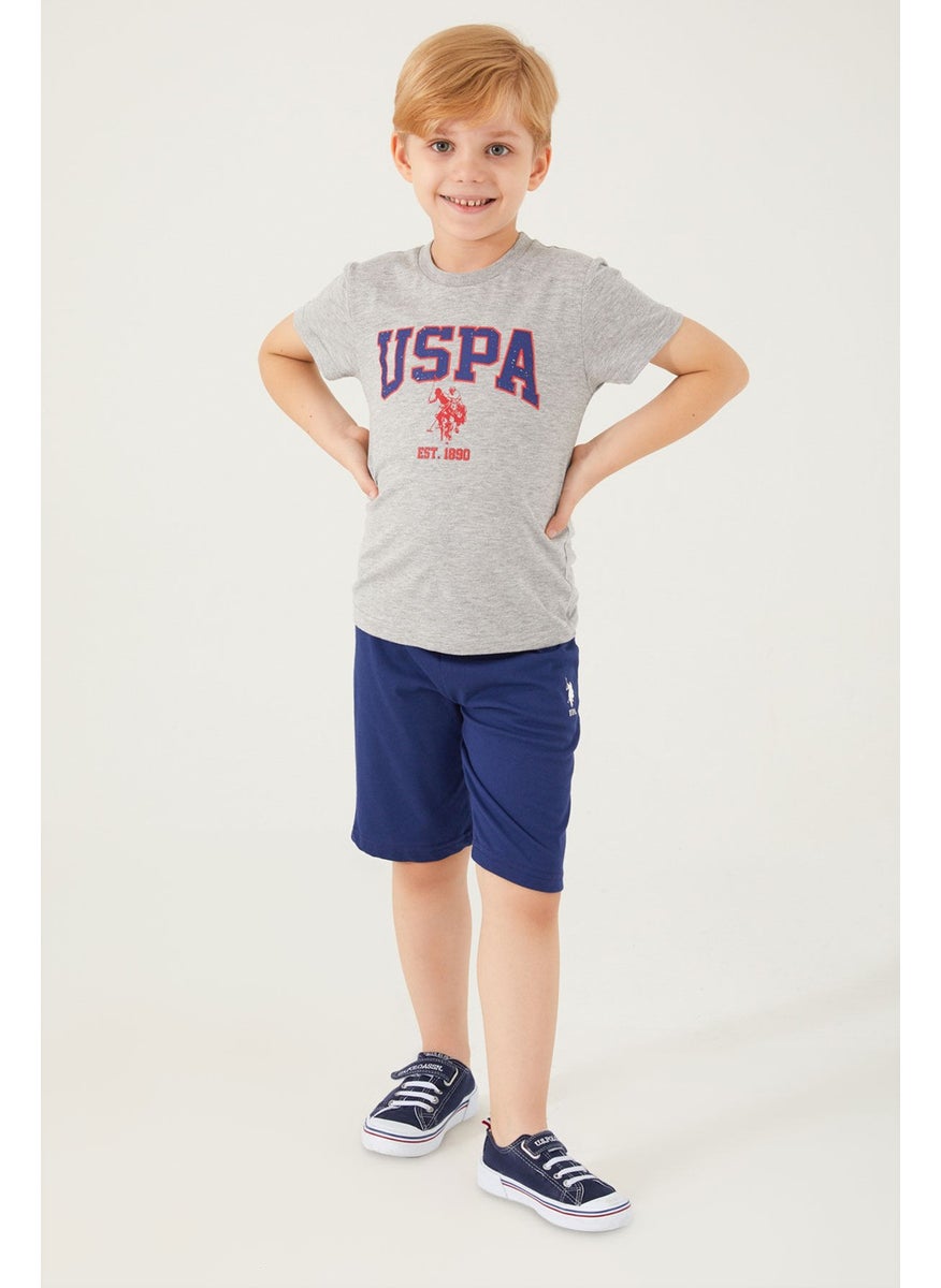 Vivid Natural Silk Gray Melange Boy's Bermuda Set