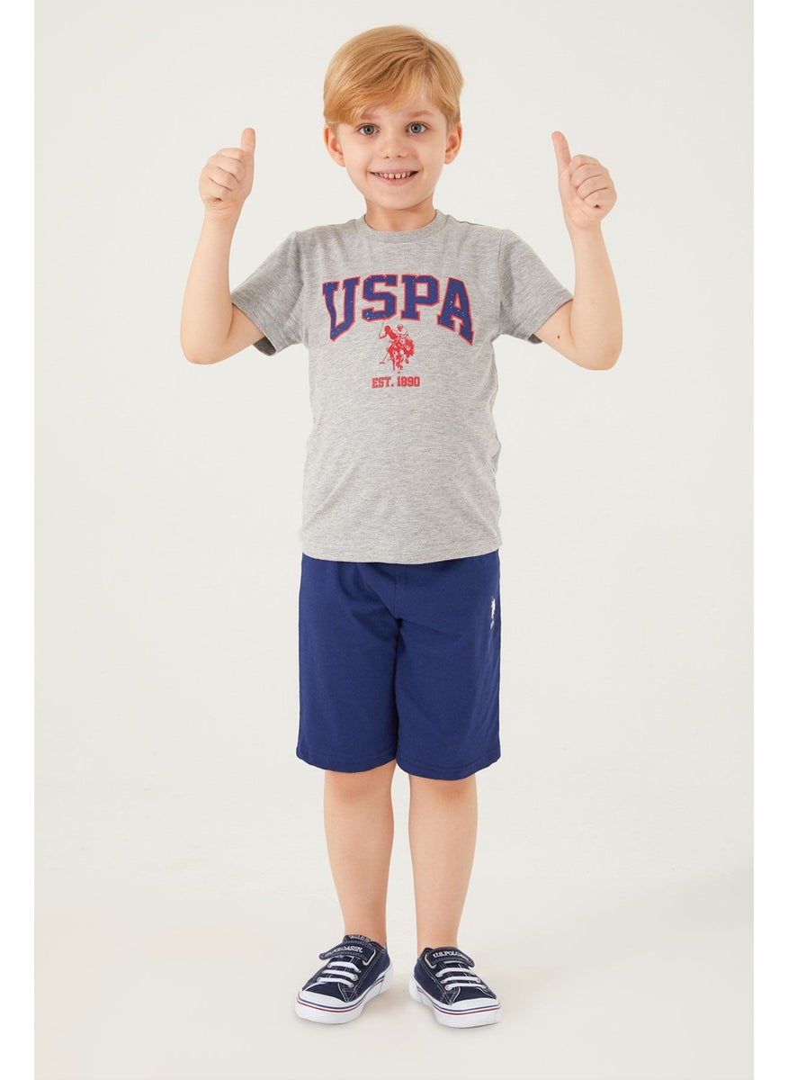 Vivid Natural Silk Gray Melange Boy's Bermuda Set