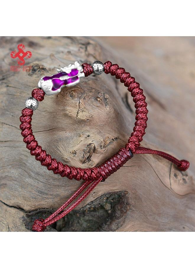 Dragon Knot Direct Temperature Sensor Color Change Hand Rope New Technology 3d Hard Sterling Silver Brave Men's Bracelet