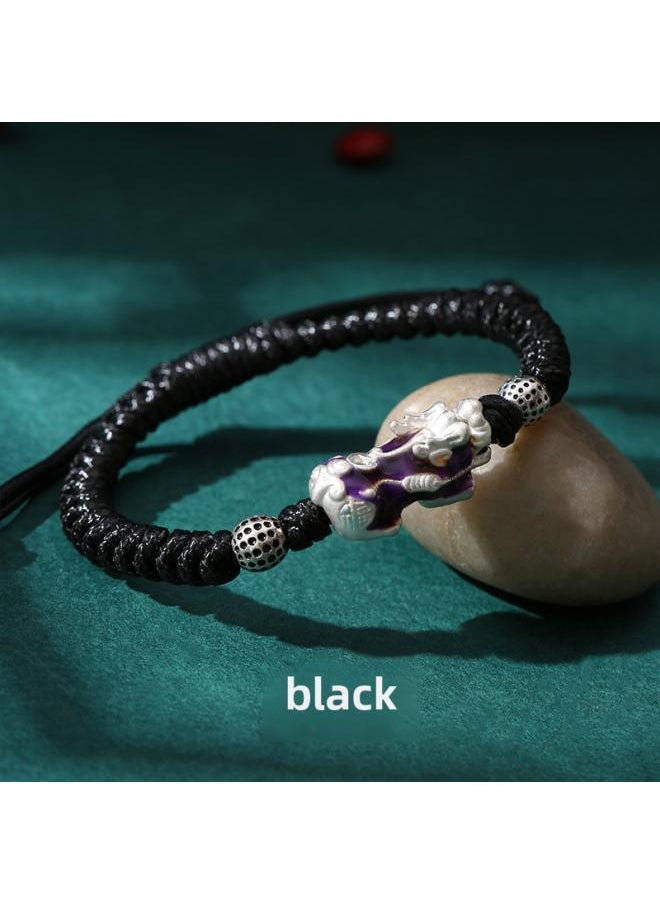 Dragon Knot Direct Temperature Sensor Color Change Hand Rope New Technology 3d Hard Sterling Silver Brave Men's Bracelet