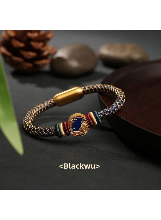 Dragon Knot Five Elements Swiss Beast Hand Rope New Gold Wood Water Fire Earth Gifts For Men And Women New Chinese Original Design S925 Silver
