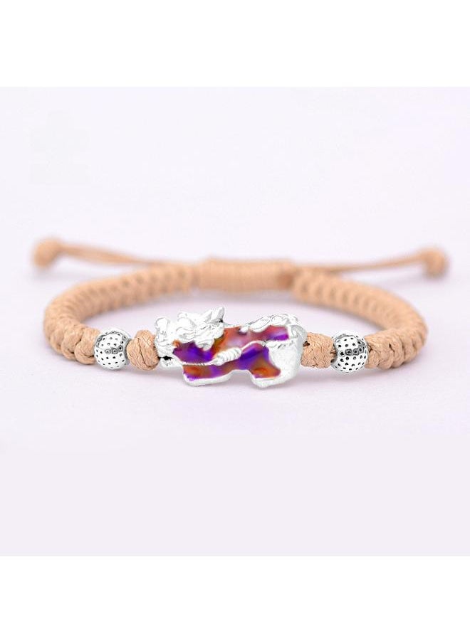 Dragon Knot Direct Temperature Sensor Color Change Hand Rope New Technology 3d Hard Sterling Silver Brave Men's Bracelet